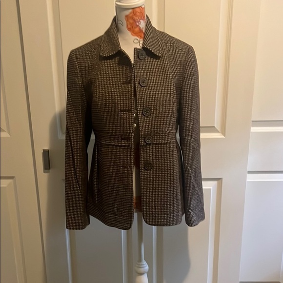 Banana Republic Jackets & Blazers - Women's Brown Checkered Jacket banana republic size 10 worn once